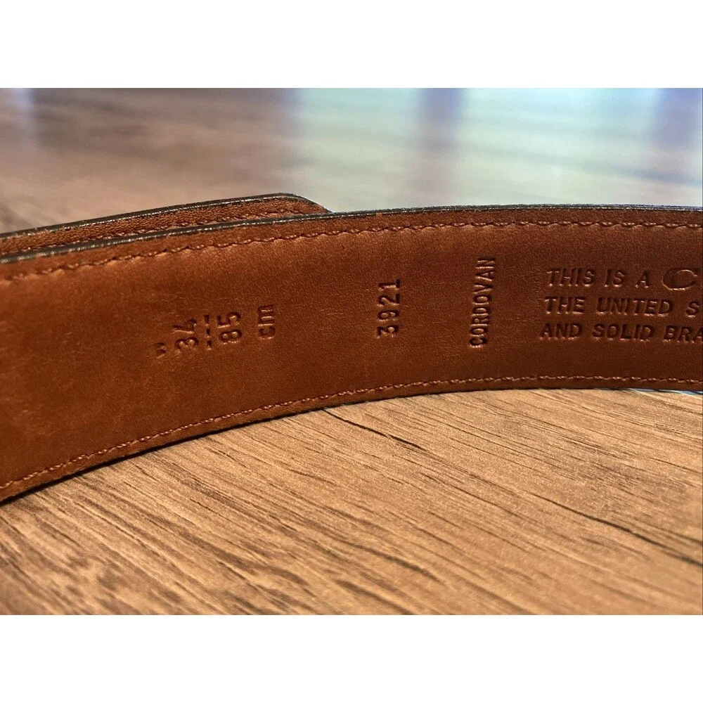 Vintage Coach #3921 Mens Cordovan Maroon Polished Cowhide Leather Belt Sz 34